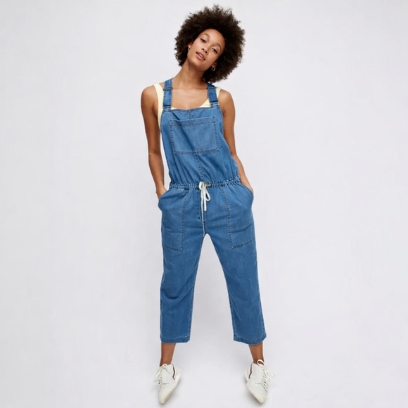 Wilfred Pants - Aritzia WILFRED FREE Valletta Overalls Cropped Chambray Size XS Lightweight